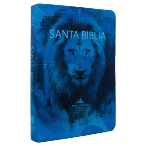 BIBLIA DE LEON AZUL TAPA SEMIDURA LETRA GRANDE